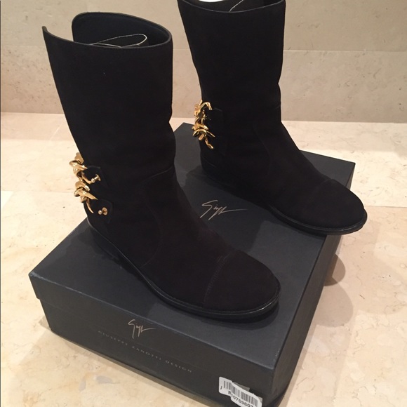 Giuseppe Zanotti suede chain Cobain boots 6 - Picture 2 of 8